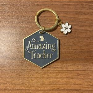 Amazing Teacher Keychain with Flower Charm